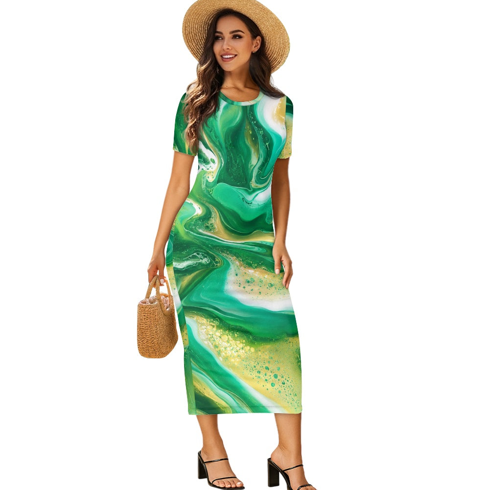 Melted Mint Mirage SS Maxi Dress