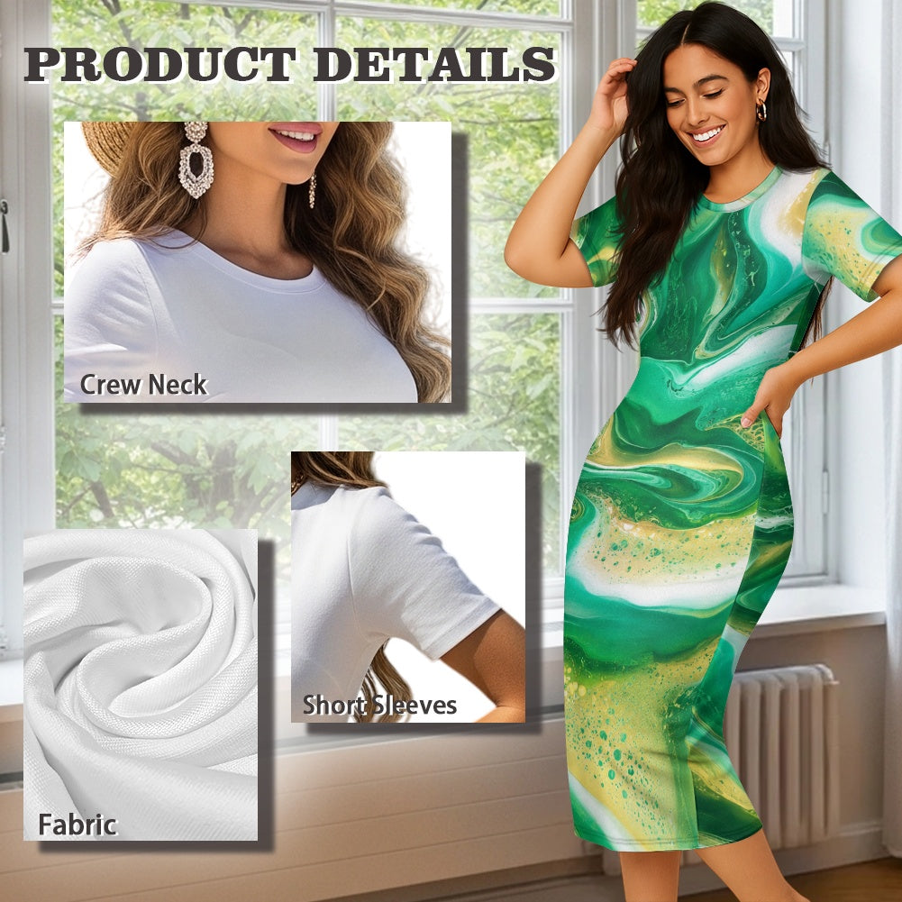Melted Mint Mirage SS Maxi Dress